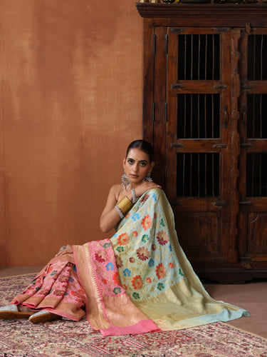 Handloom Banarasi Georgette Bandhani Saree