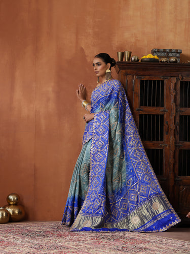 Gajji Silk Bandhani Gotta Patti Saree