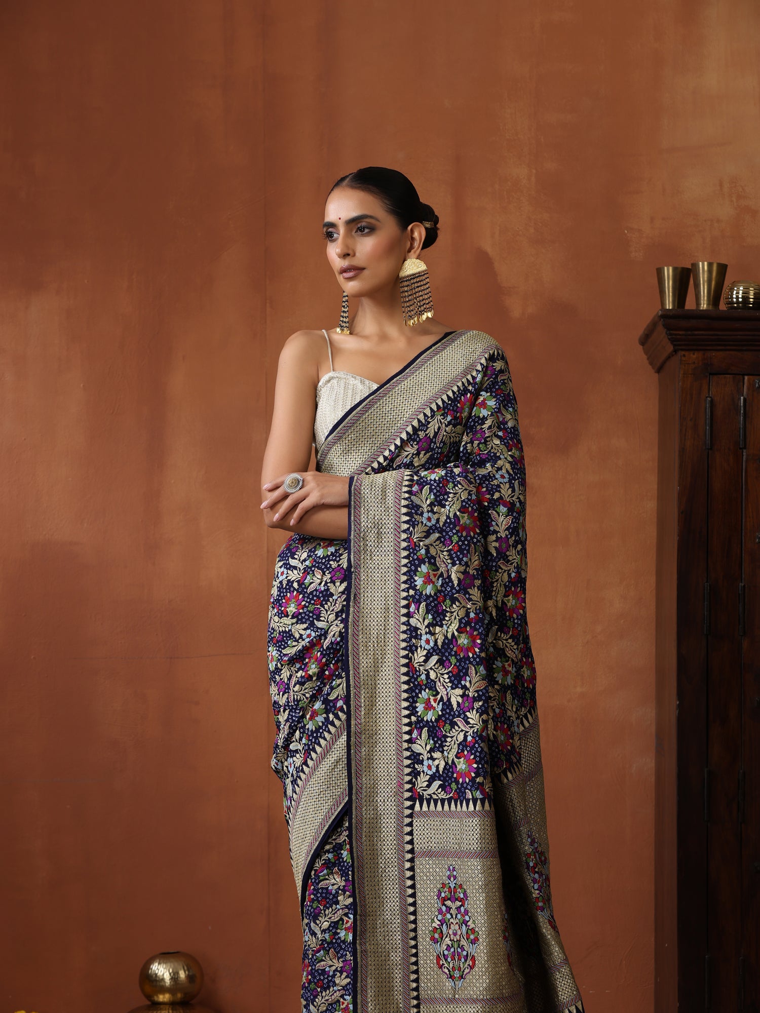 Handloom Banarasi Georgette Bandhani Saree