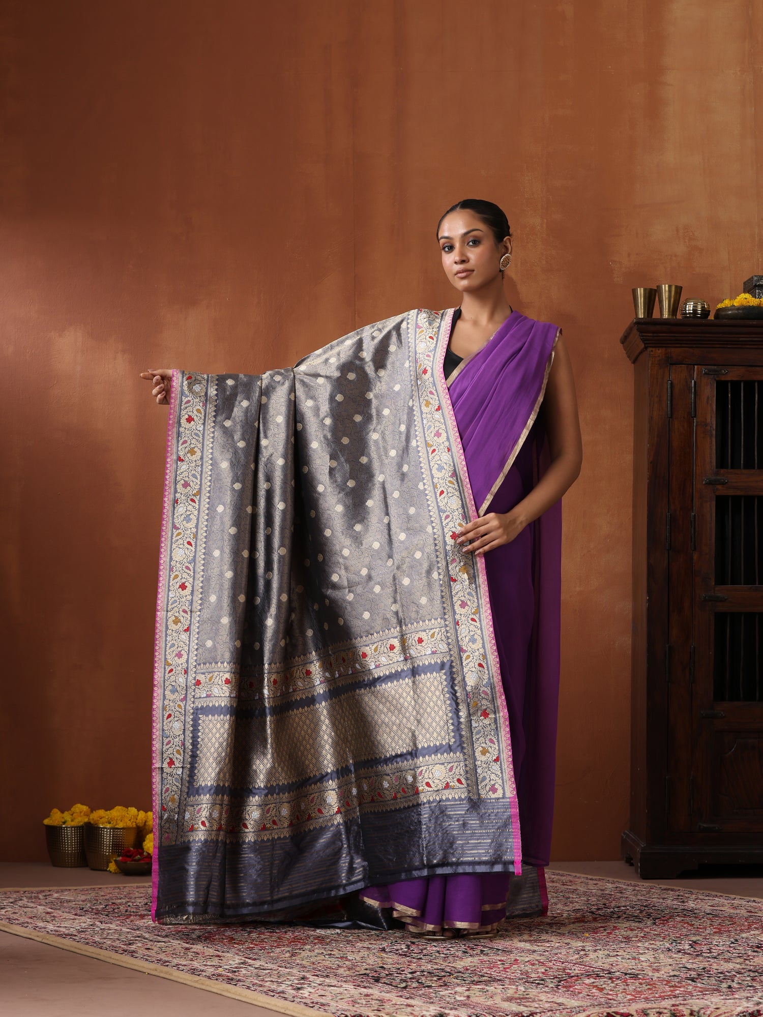 Pure Banarasi Silk Handwoven Tanchui Dupatta