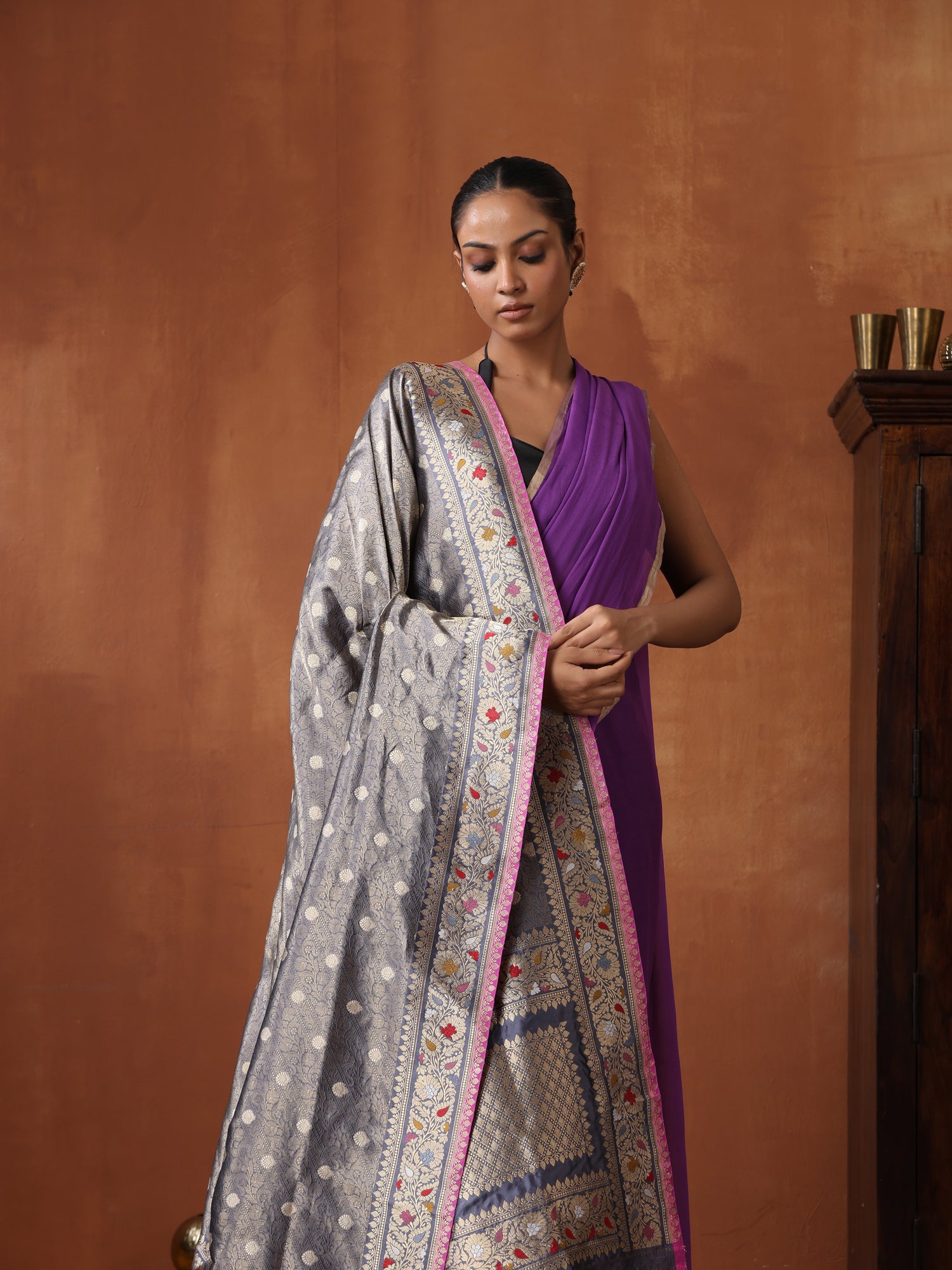 Pure Banarasi Silk Handwoven Tanchui Dupatta