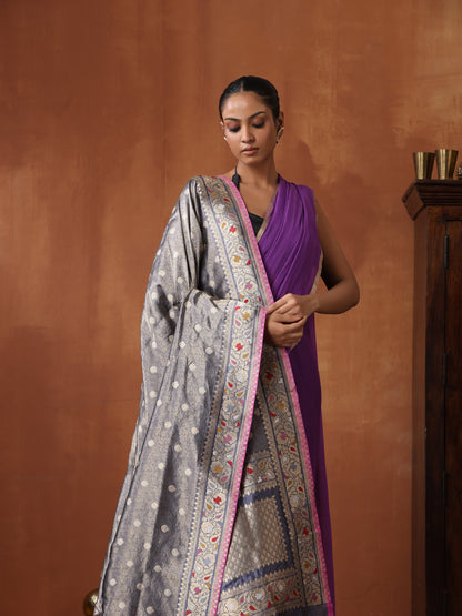 Pure Banarasi Silk Handwoven Tanchui Dupatta