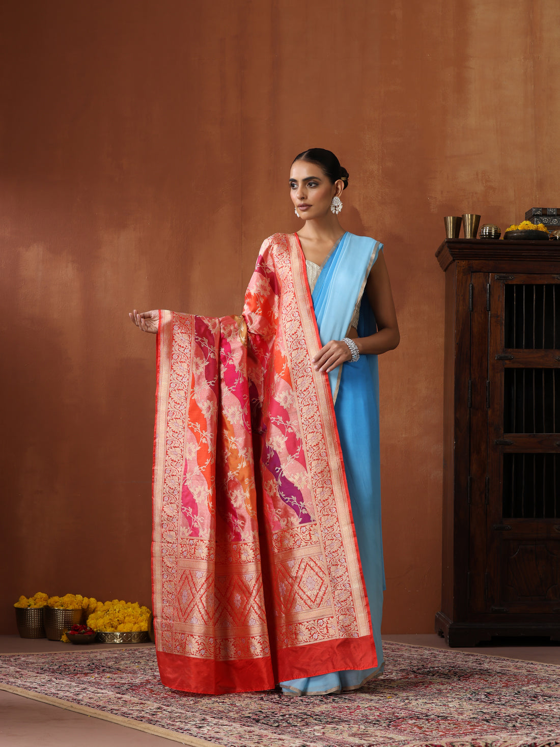 Handloom Banarasi Rangkat Silk Dupatta