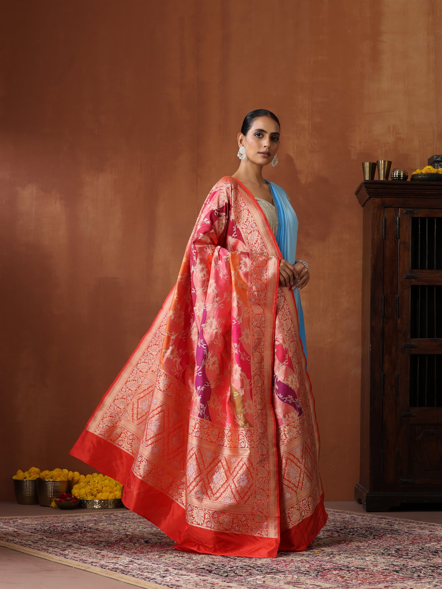 Handloom Banarasi Rangkat Silk Dupatta