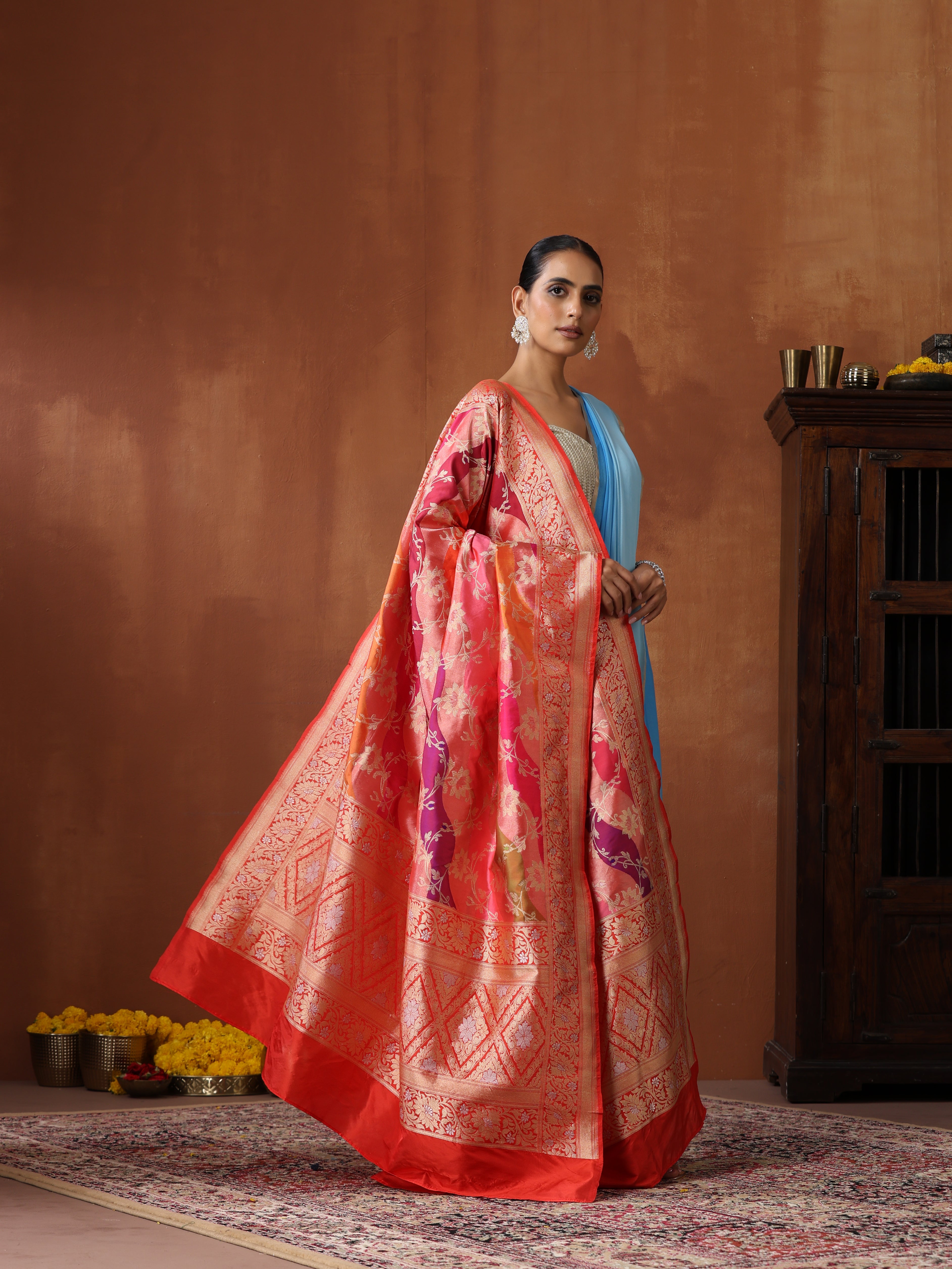 Handloom Banarasi Rangkat Silk Dupatta