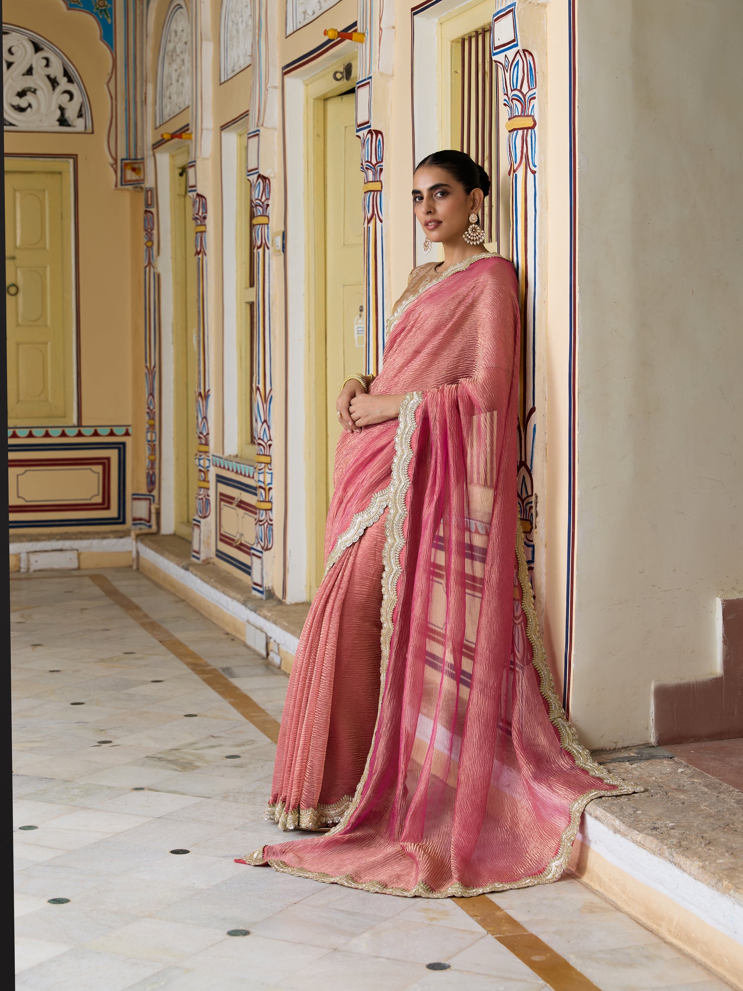 Banarasi Crush Tissue Silk Saree with Border
