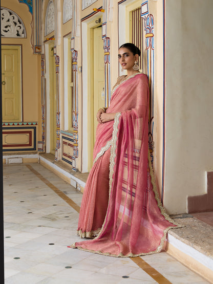Banarasi Crush Tissue Silk Saree with Border