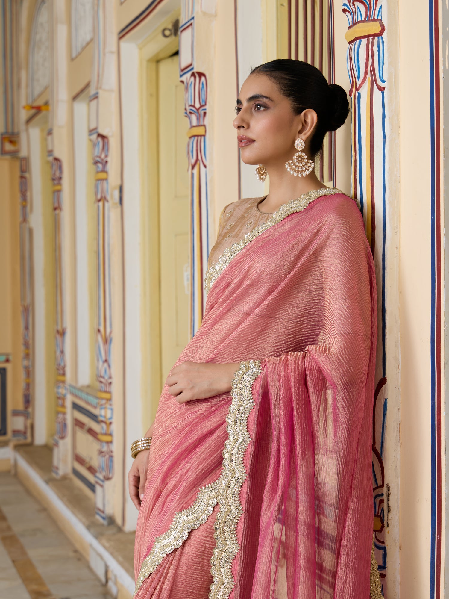 Banarasi Crush Tissue Silk Saree with Border
