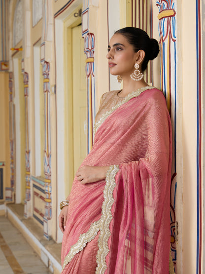 Banarasi Crush Tissue Silk Saree with Border