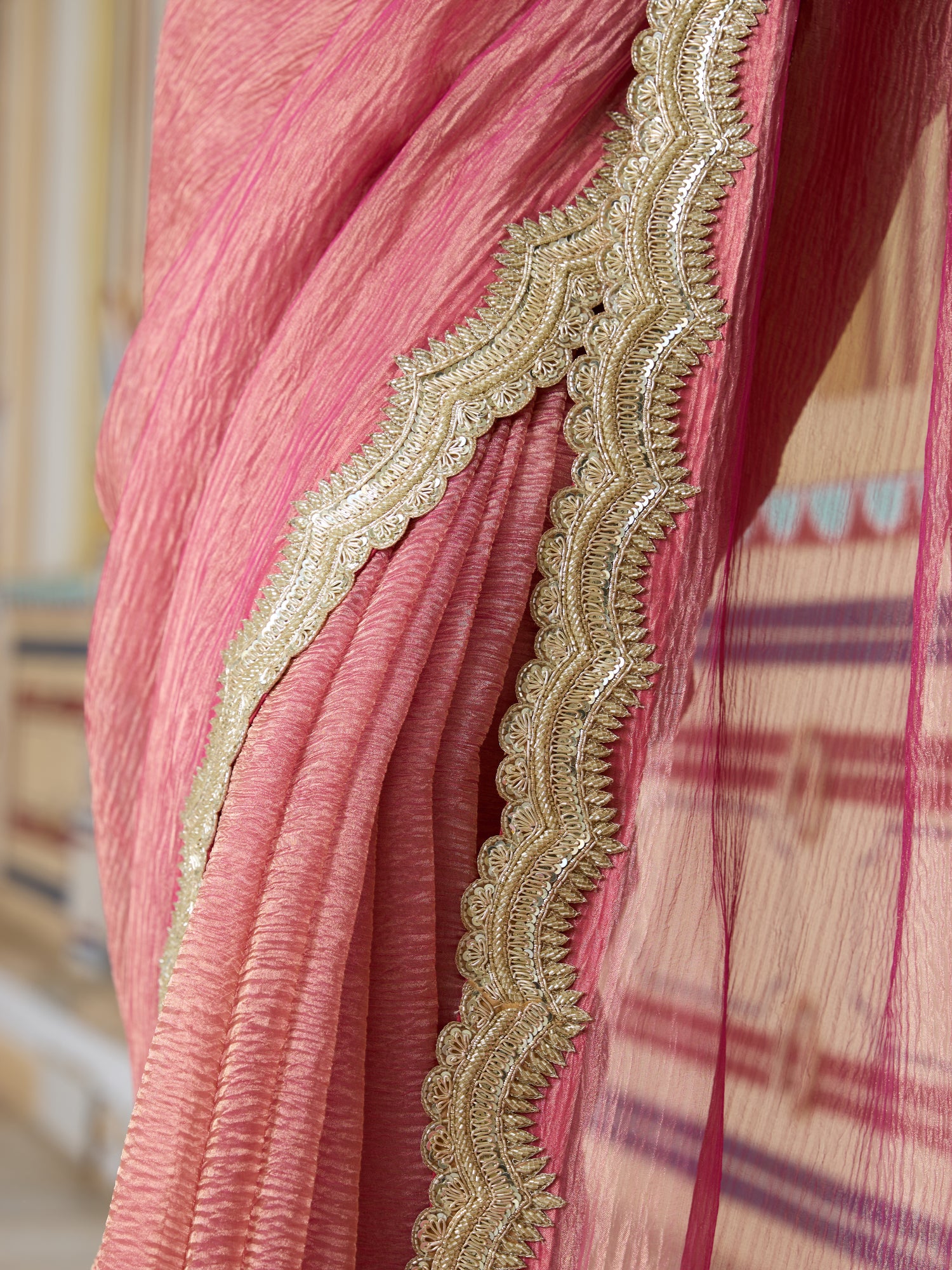 Banarasi Crush Tissue Silk Saree with Border