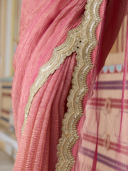Banarasi Crush Tissue Silk Saree with Border