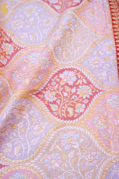 Moonga Silk Meenakari Honeycomb Banarasi Dupatta