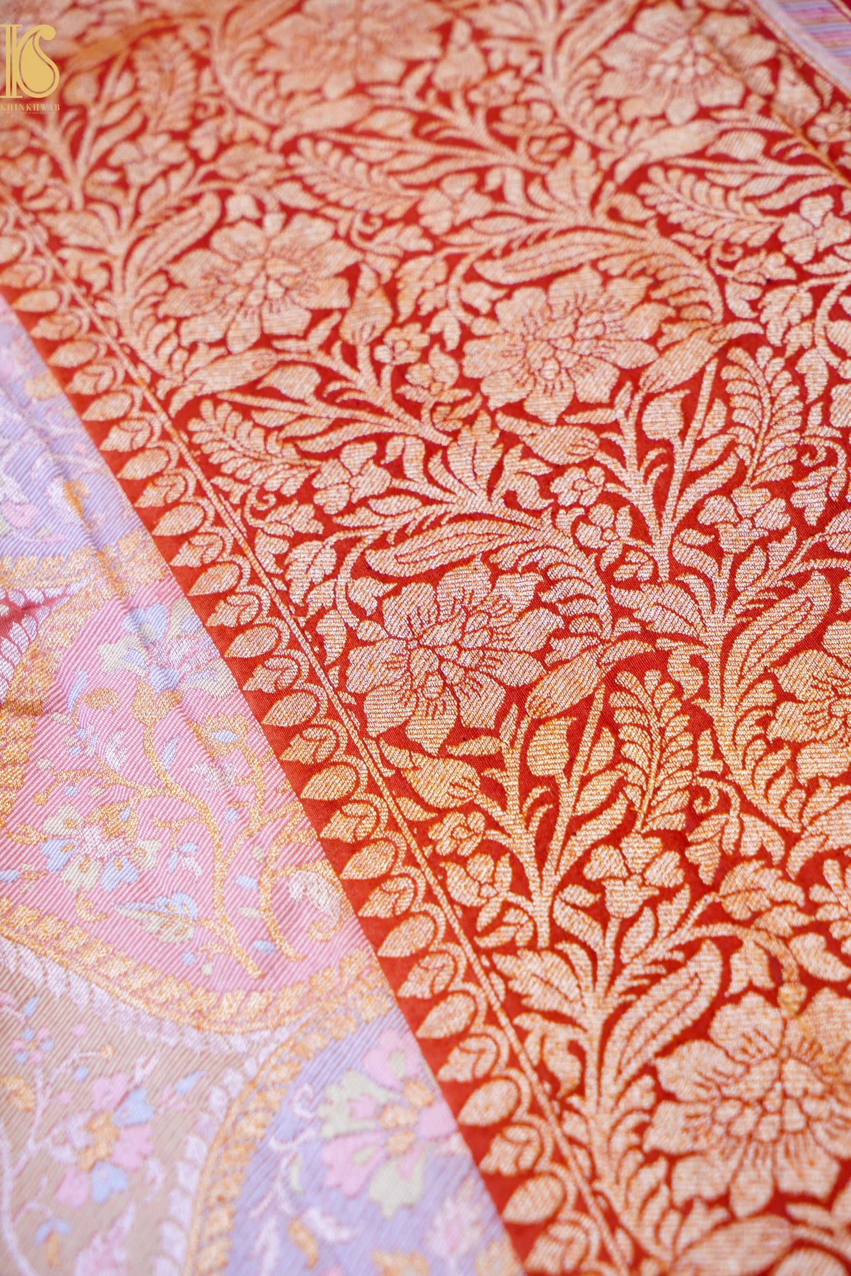 Moonga Silk Meenakari Honeycomb Banarasi Dupatta