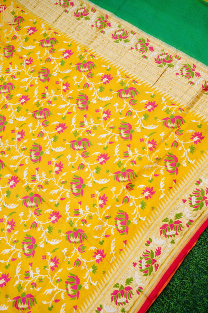 Banarasi Moonga Silk Dupatta with Meenakari