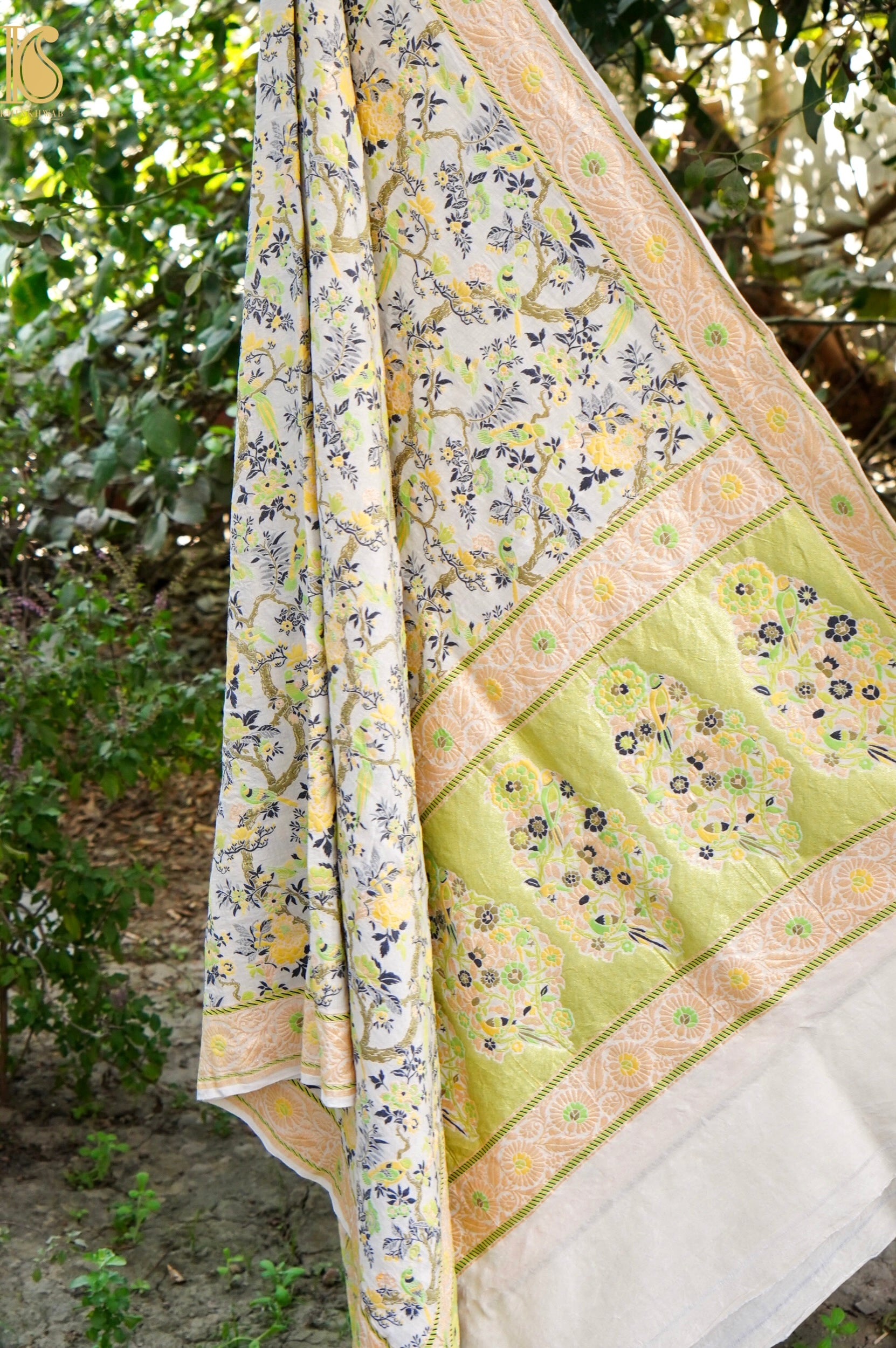 Moonga Silk Meenakari Banarasi Dupatta