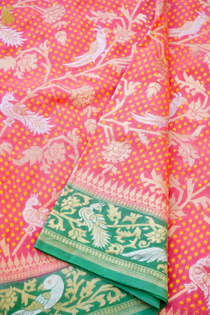 Pure Georgette Birds Banarasi Saree