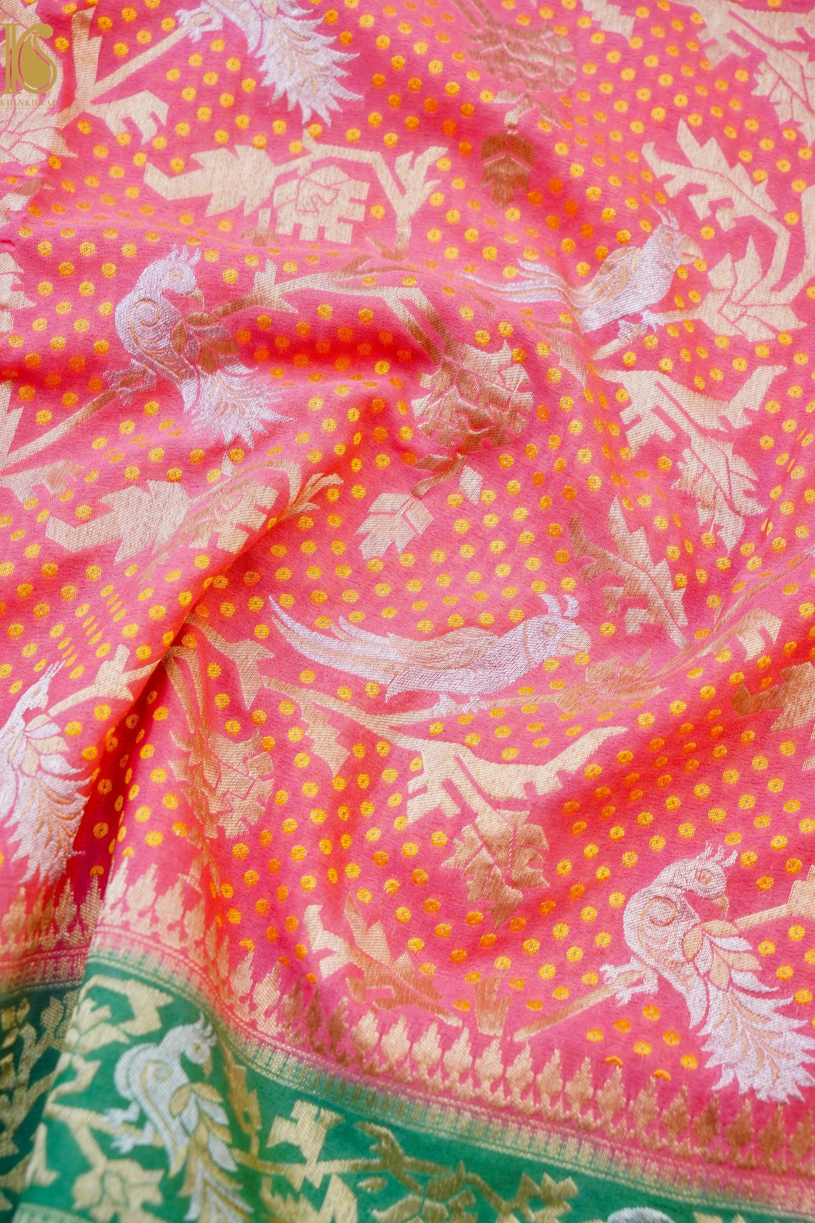 Pure Georgette Birds Banarasi Saree