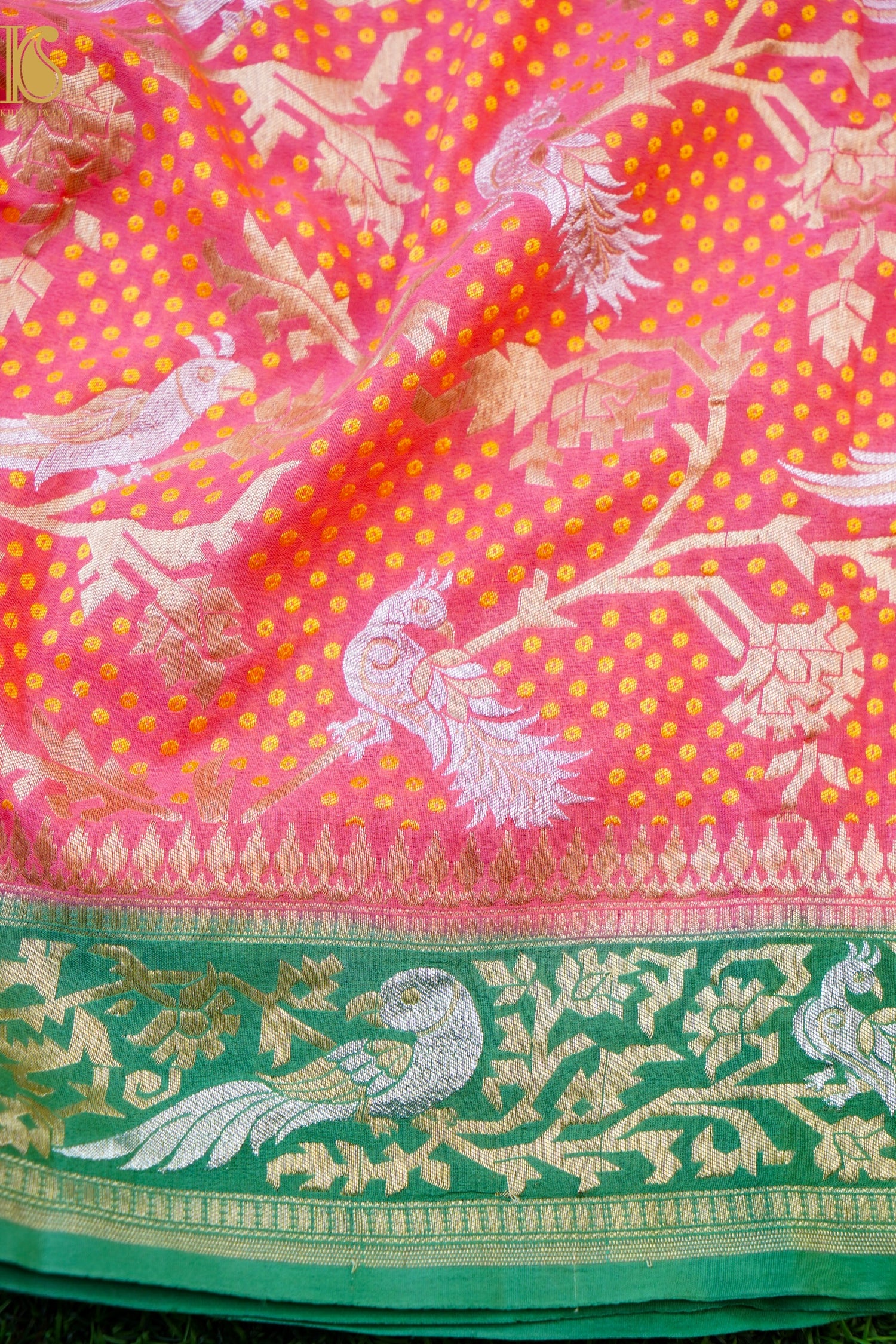 Pure Georgette Birds Banarasi Saree