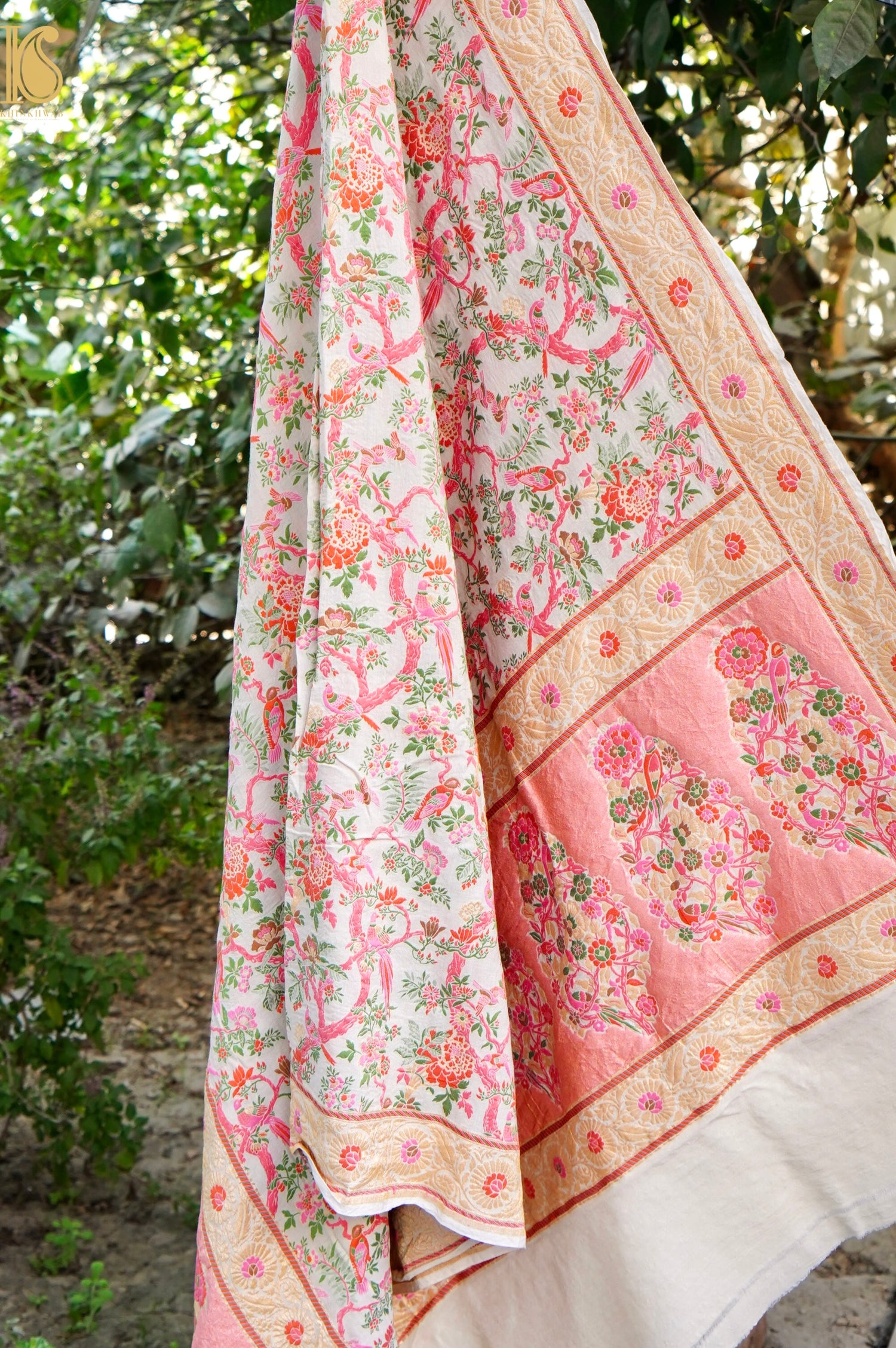 Moonga Silk Meenakari Banarasi Dupatta