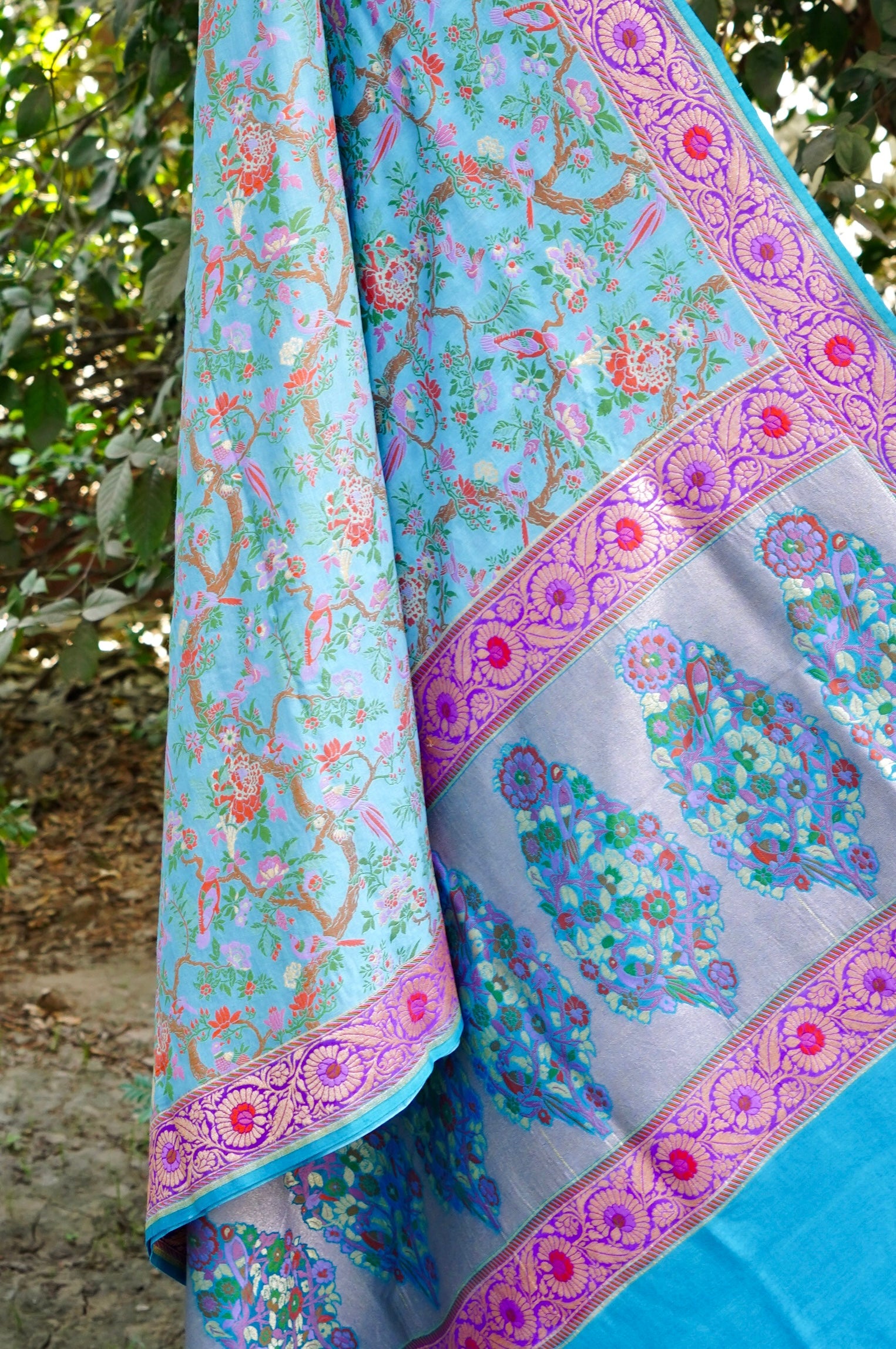 Moonga Silk Meenakari Banarasi Dupatta