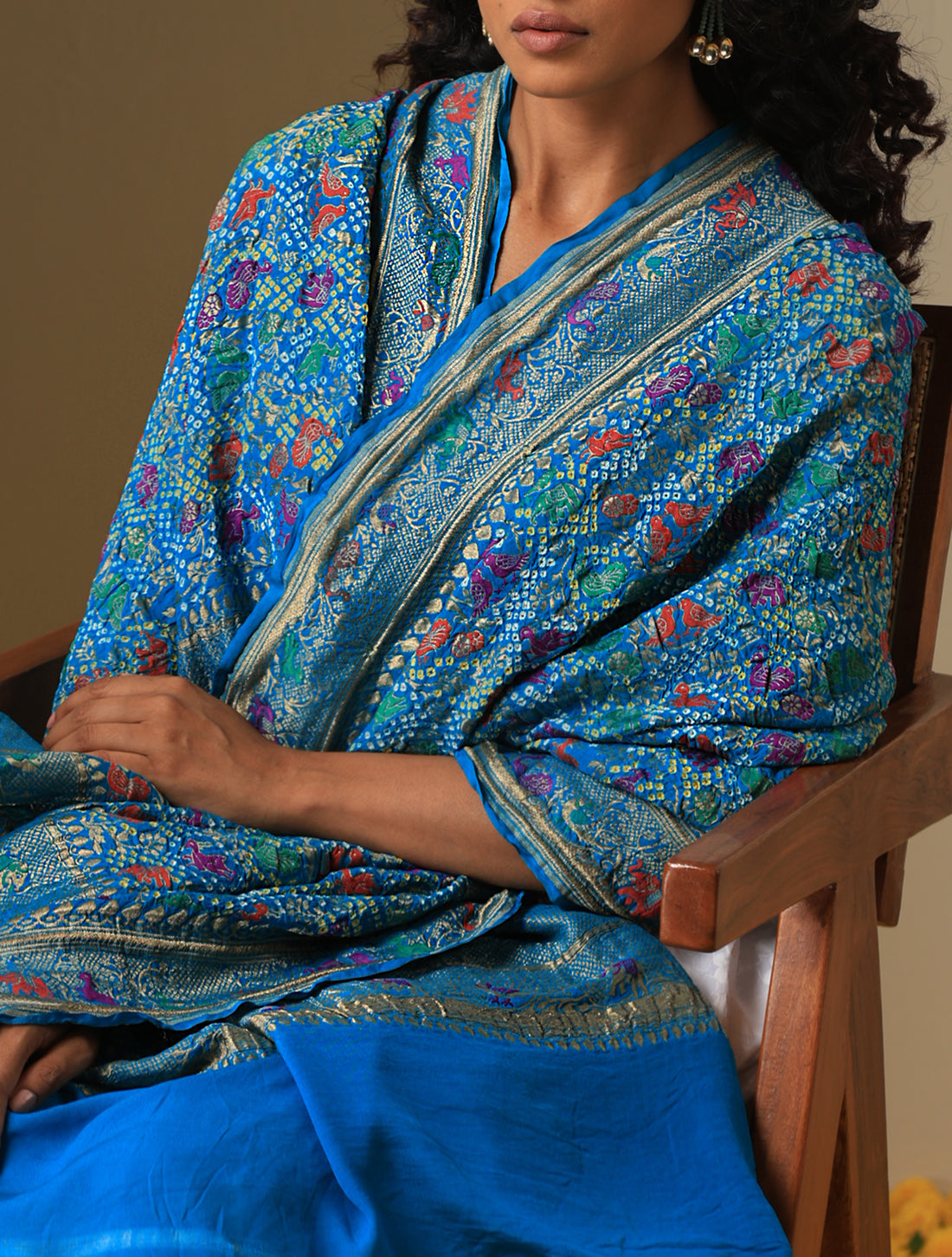 Banarasi Bandhani Georgette Shikargah Dupatta