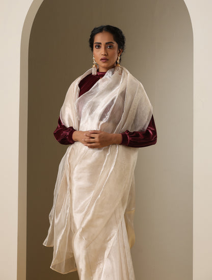 Banarasi Handwoven Tissue Silk Plain Saree