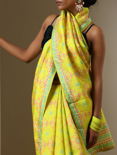 Raw Silk Turkish Print Nilufer Saree