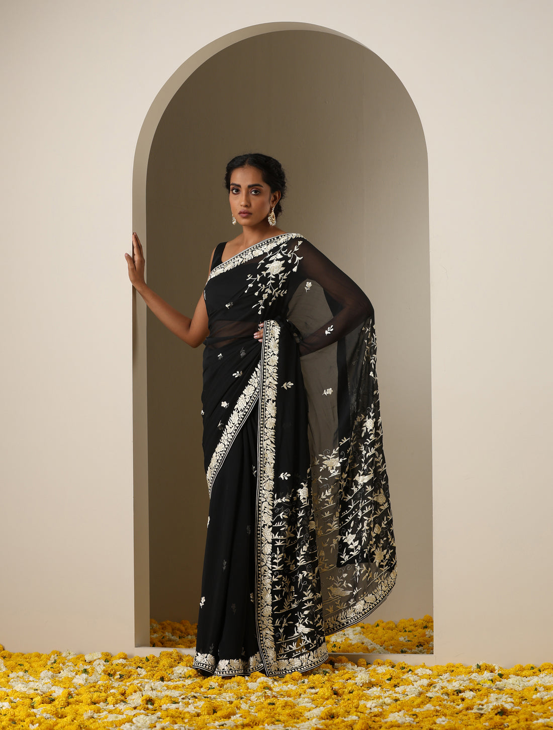 Parsi Gara Pure Georgette Saree