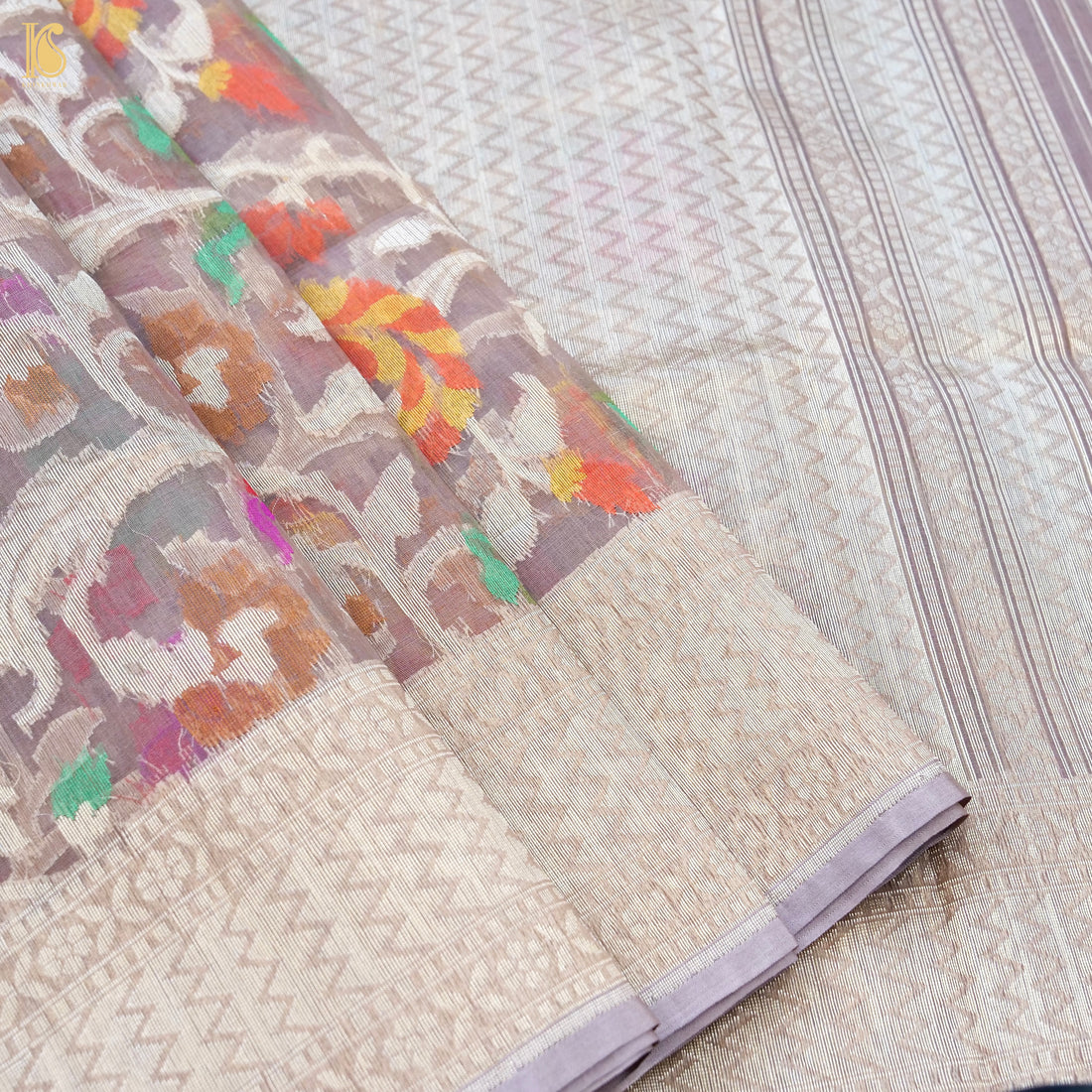 Handloom Banarasi Jaal Pure Kora Saree