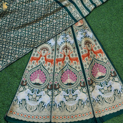 Handloom Pure Katan Silk Banarasi Kalidar Shikargah Lehenga