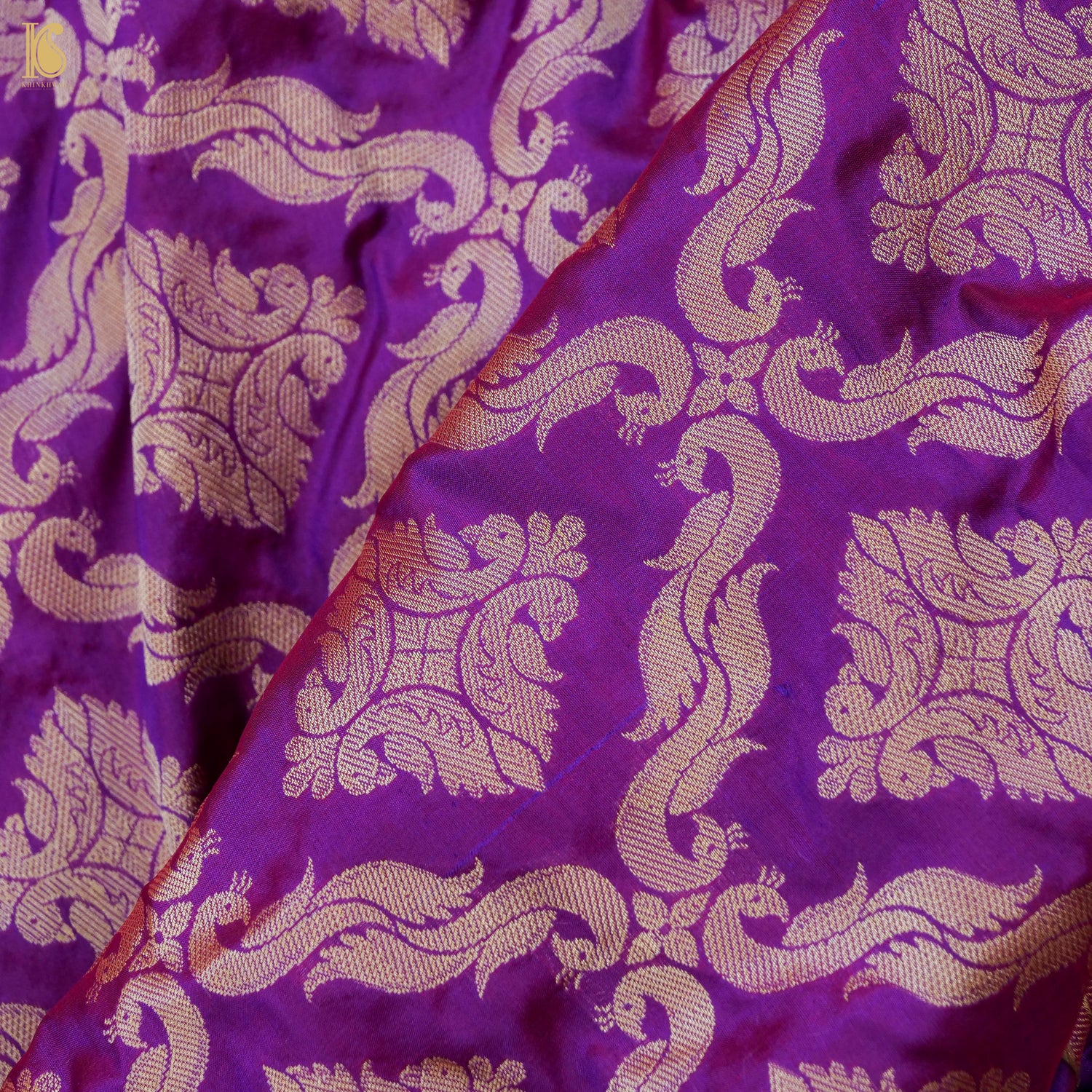 Handloom Banarasi Katan Silk Kalidar Chidiya Lehenga