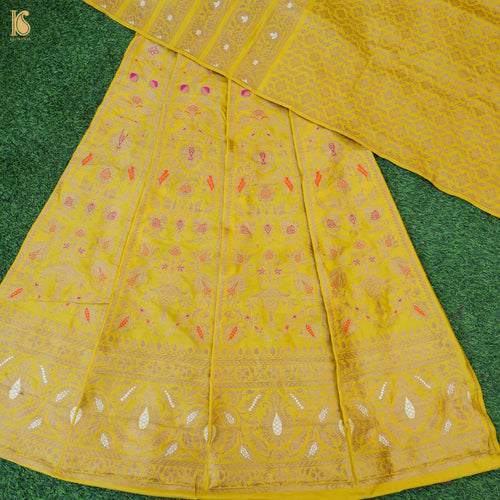 Handloom Banarasi Katan Silk Kalidar Lehenga