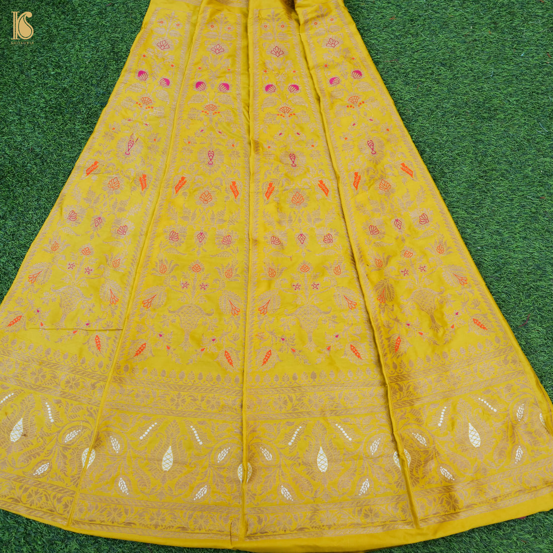 Handloom Banarasi Katan Silk Kalidar Gulnar Lehenga
