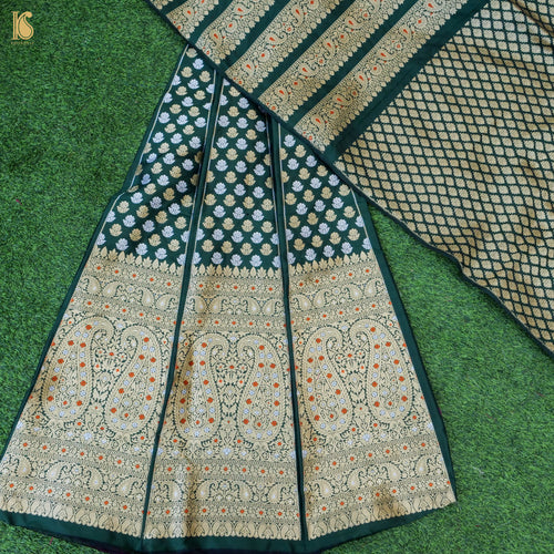 Handloom Banarasi Katan Silk Kalidar Paisley Lehenga