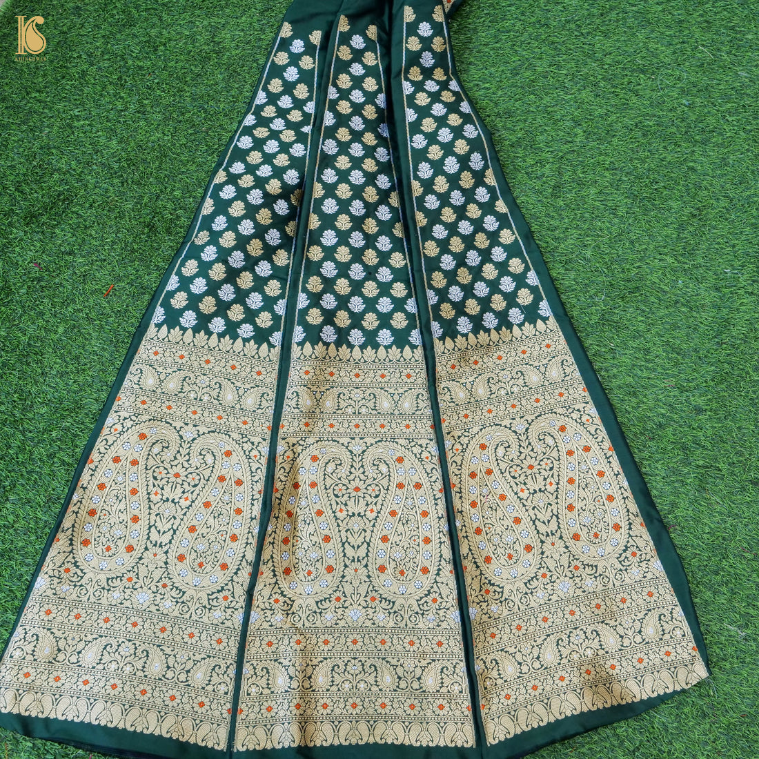 Handloom Banarasi Katan Silk Kalidar Paisley Lehenga