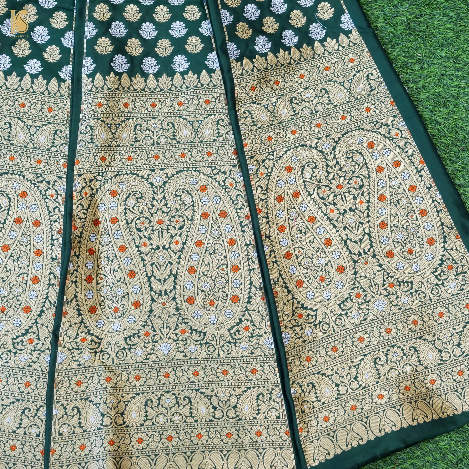 Handloom Banarasi Katan Silk Kalidar Paisley Lehenga