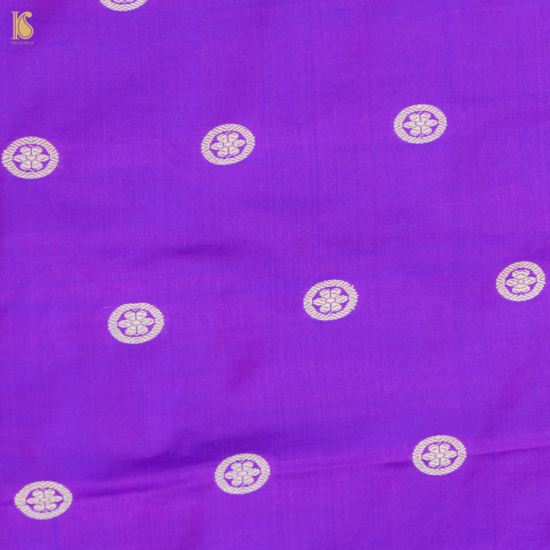 Handloom Pure Katan Silk Purple Banarasi Kalidar Lehenga