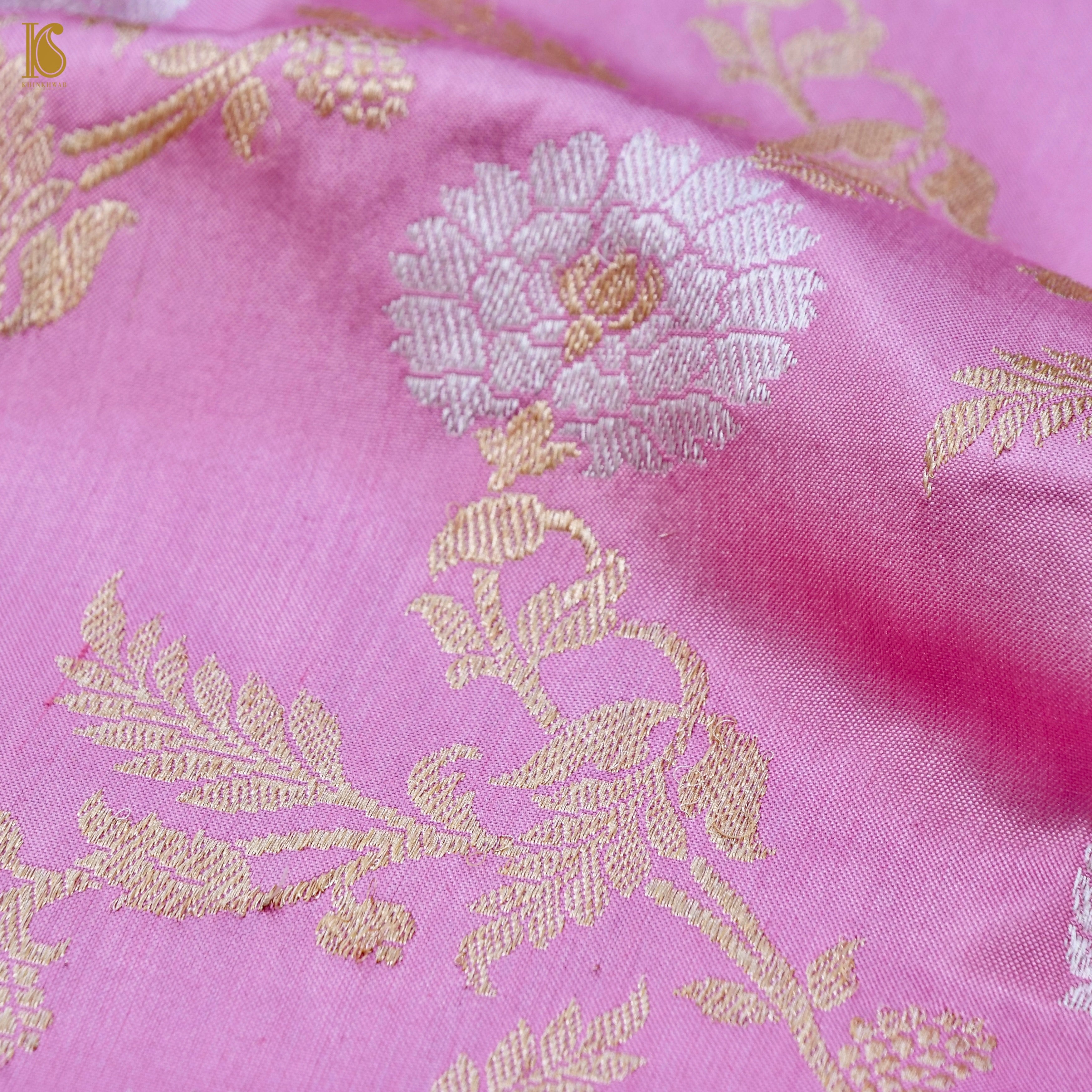 Handwoven Pure Katan Silk Lilac Banarasi Kadwa Dupatta