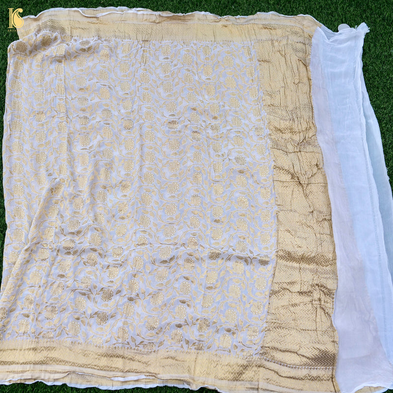Dyeable Pure Georgette Silk Banarasi Jaal Dupatta