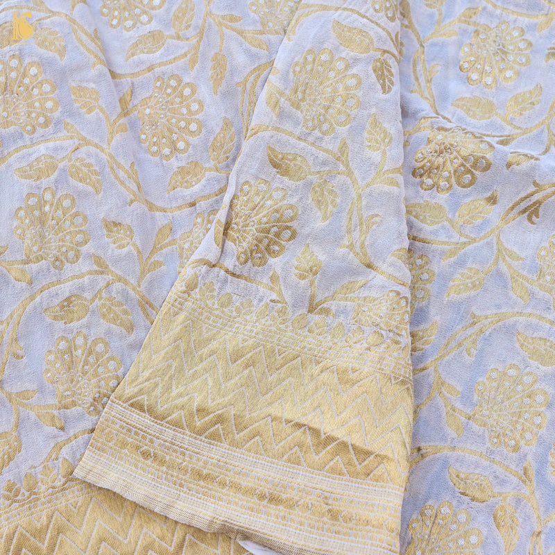 Dyeable Pure Georgette Silk Banarasi Jaal Dupatta
