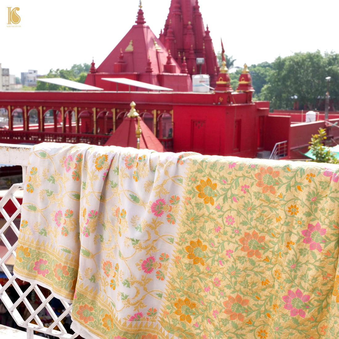 Dyeable Pure Georgette Banarasi Jaal Saree