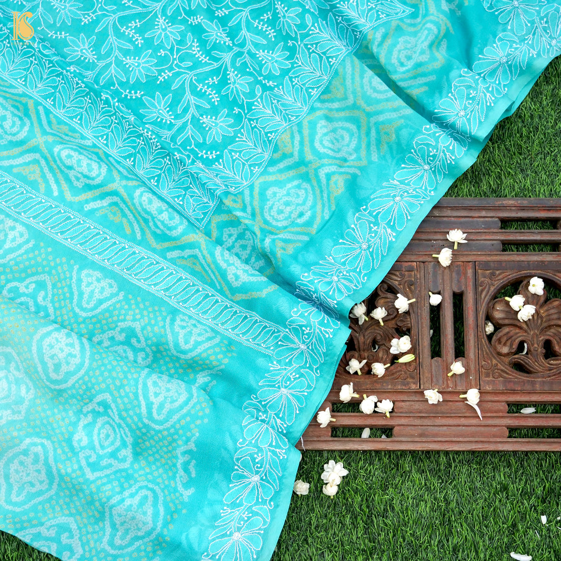 Chikankari Bandhani Georgette Saree