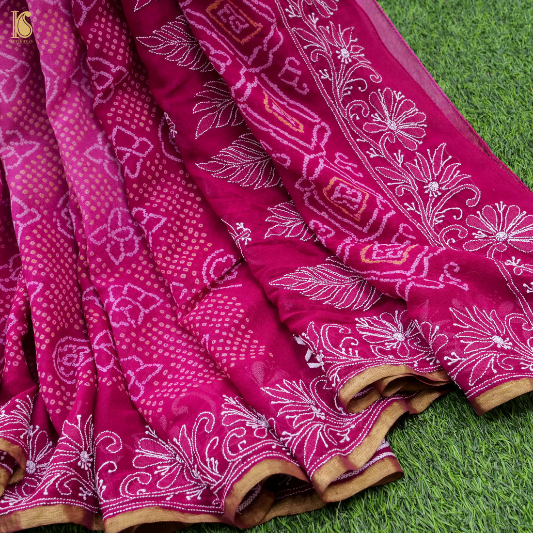 Chikankari Bandhani Georgette Saree