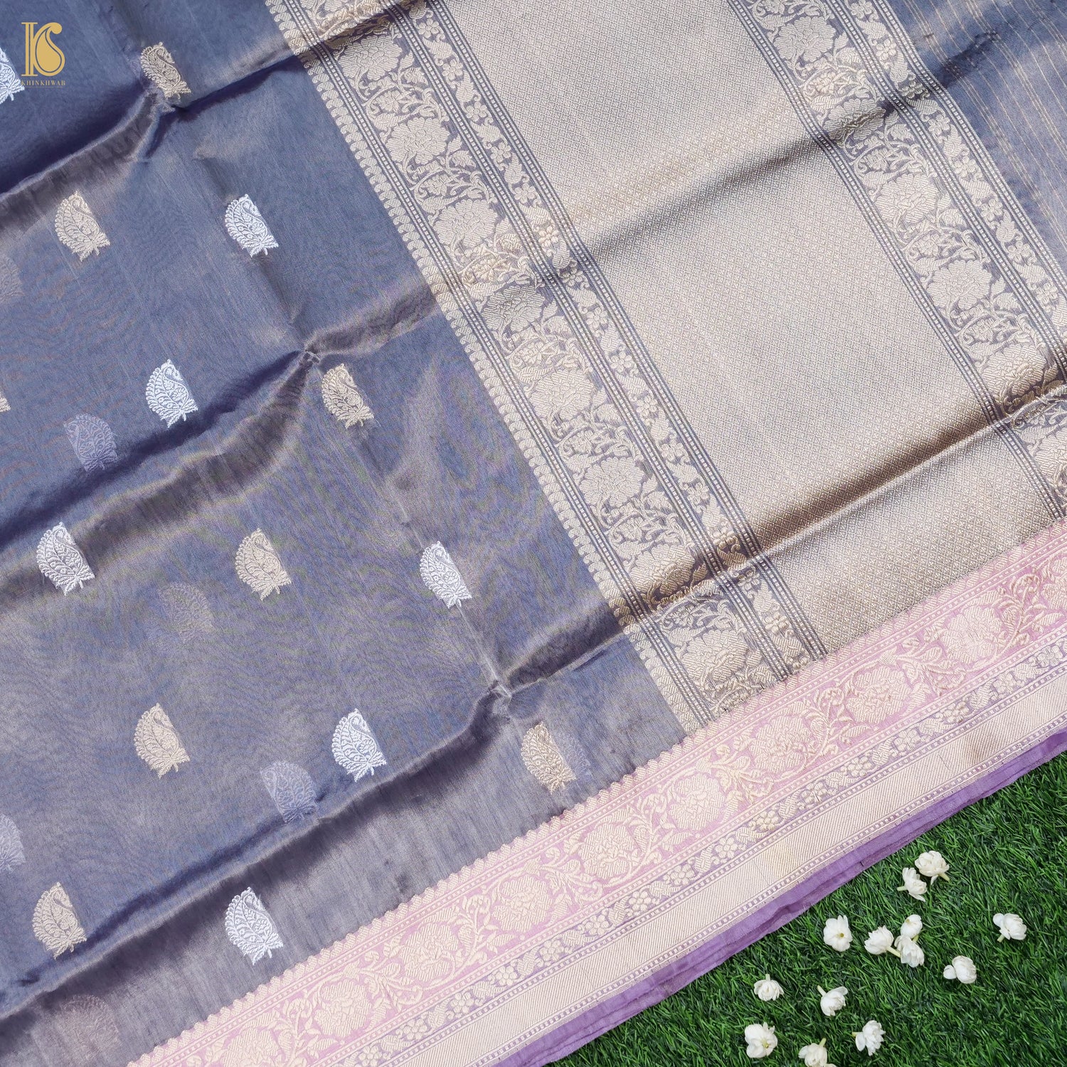 Handloom Banarasi Tissue Silk Rekha Saree