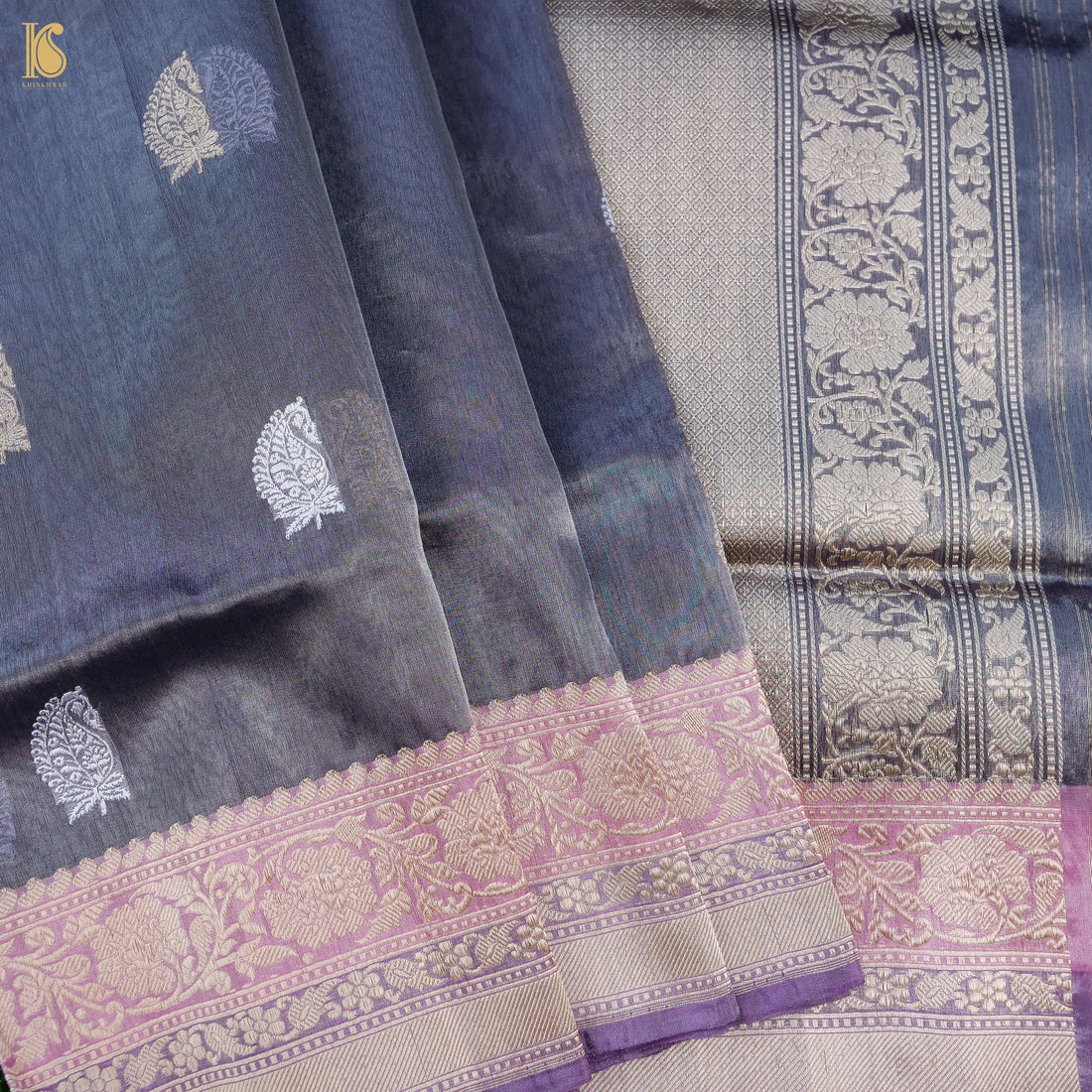 Handloom Banarasi Tissue Silk Rekha Saree