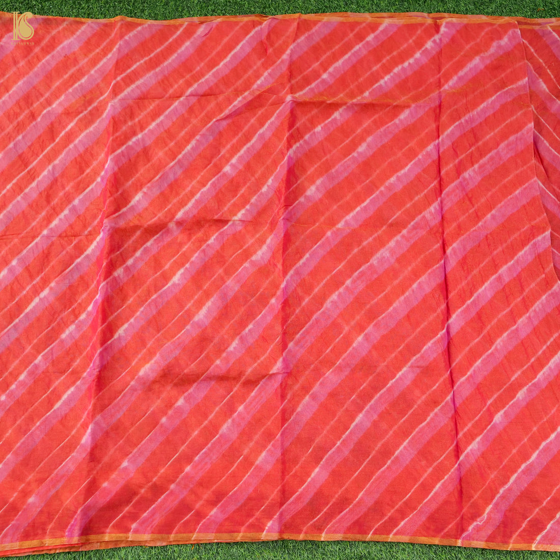 Pink Pure Chanderi Tissue Leheriya  Saree