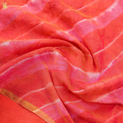 Pink Pure Chanderi Tissue Leheriya  Saree