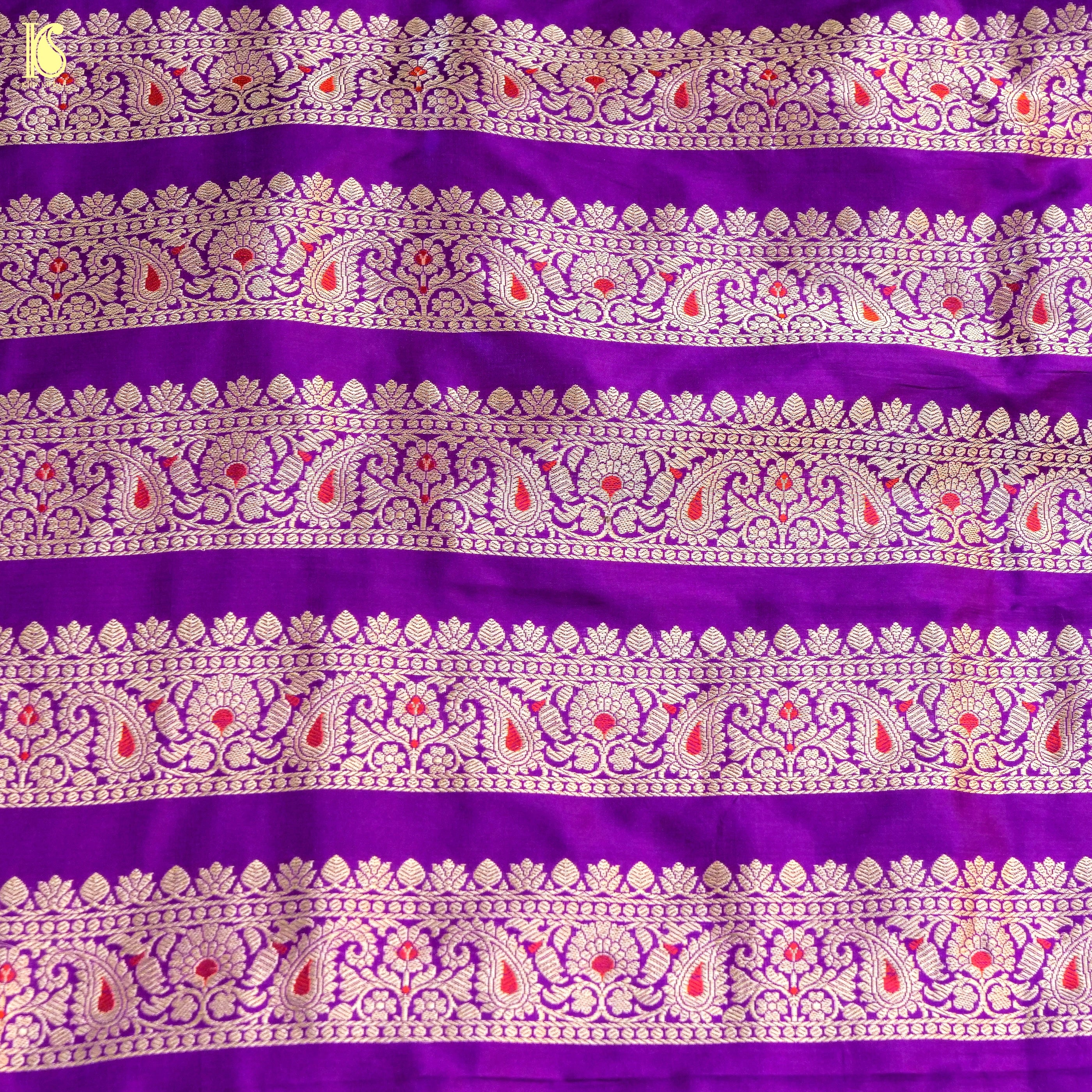 Handloom Banarasi Katan Silk Kalidar Paisley Lehenga