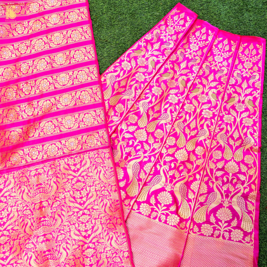 Handloom Banarasi Katan Silk Kalidar Peacock Lehenga