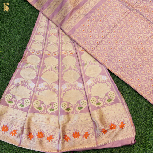 Handloom Banarasi Katan Silk Kalidar Elephant Lehenga